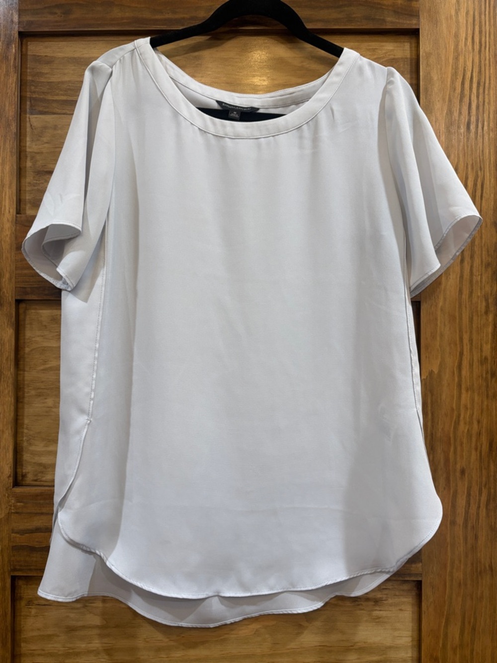 Banana Republic White Layered Short-Sleeve Blouse